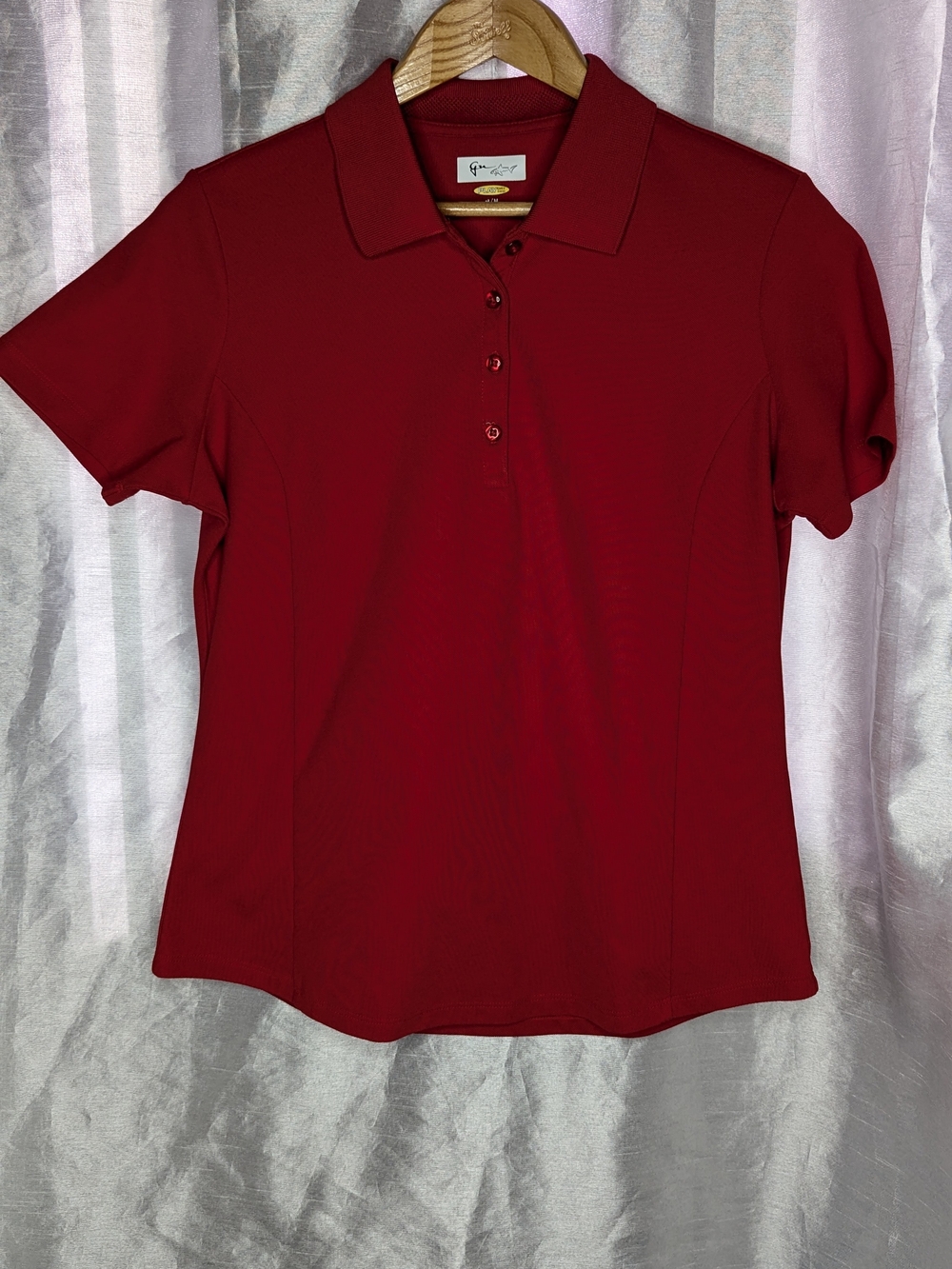 Greg Norman Play Dry Women's Red Polo Shirt M Short Sleeve Moisture Wicking